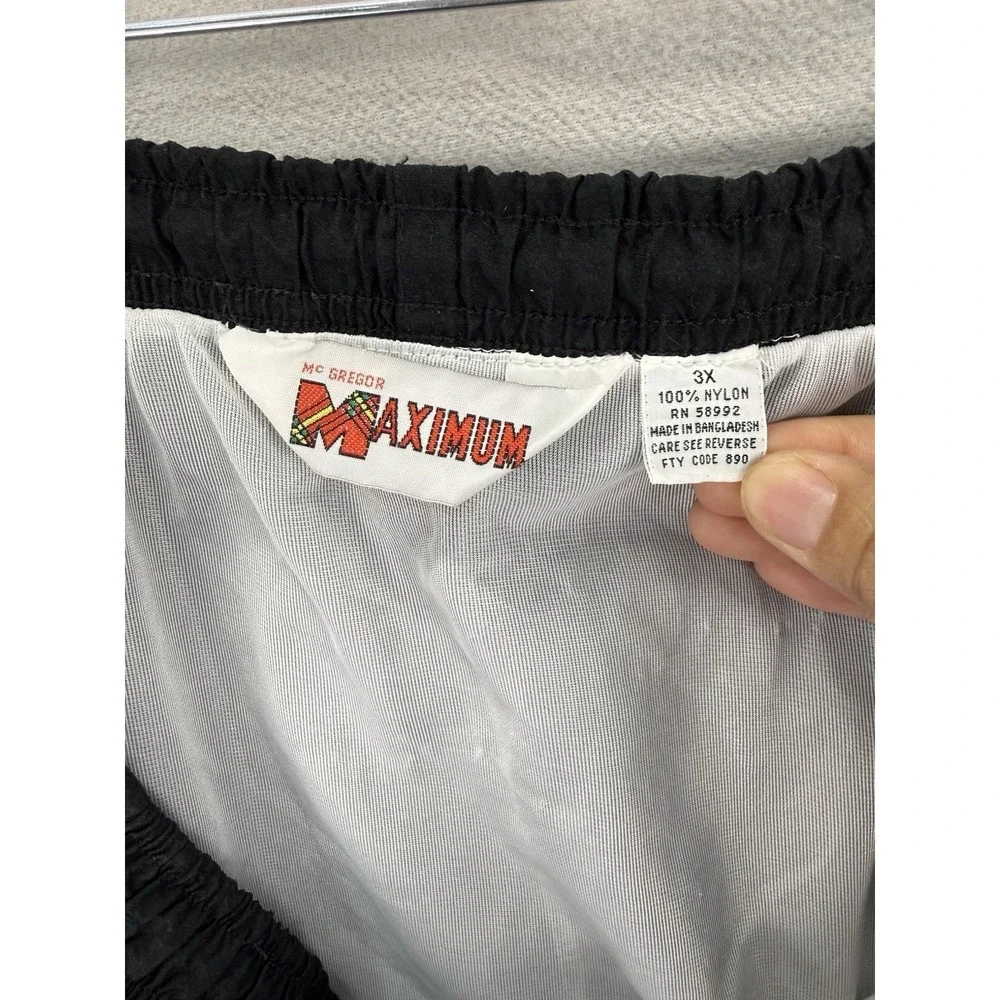 Vintage‎ McGregor Maximum Swim Trunks Mens 3X Black Nylon Colorblock Lined Beach